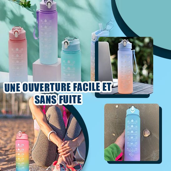 Ensemble 3pcs gourdes sport | FitHydratation Boost™ - Fitness Chez Moi